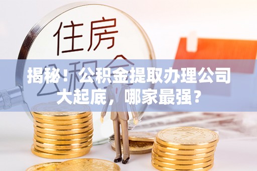 全国揭秘！公积金提取办理公司大起底，哪家最强？